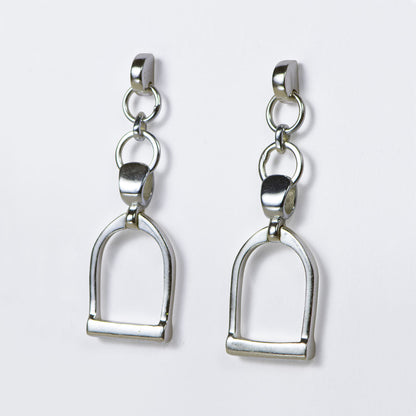 Urban Equestrian  Cortina - Cuban Chain Horse Stirrup Necklace in Silver