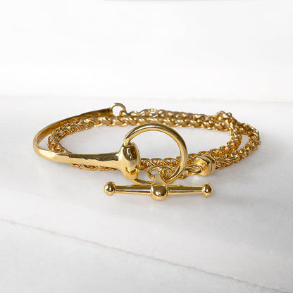 Urban Equestrian  Odeza - Wrap Around Horse Bit Bracelet in Gold