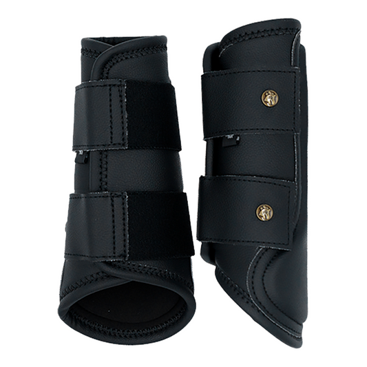 Sixteen Cypress  Leatherette Splint Boots, Black