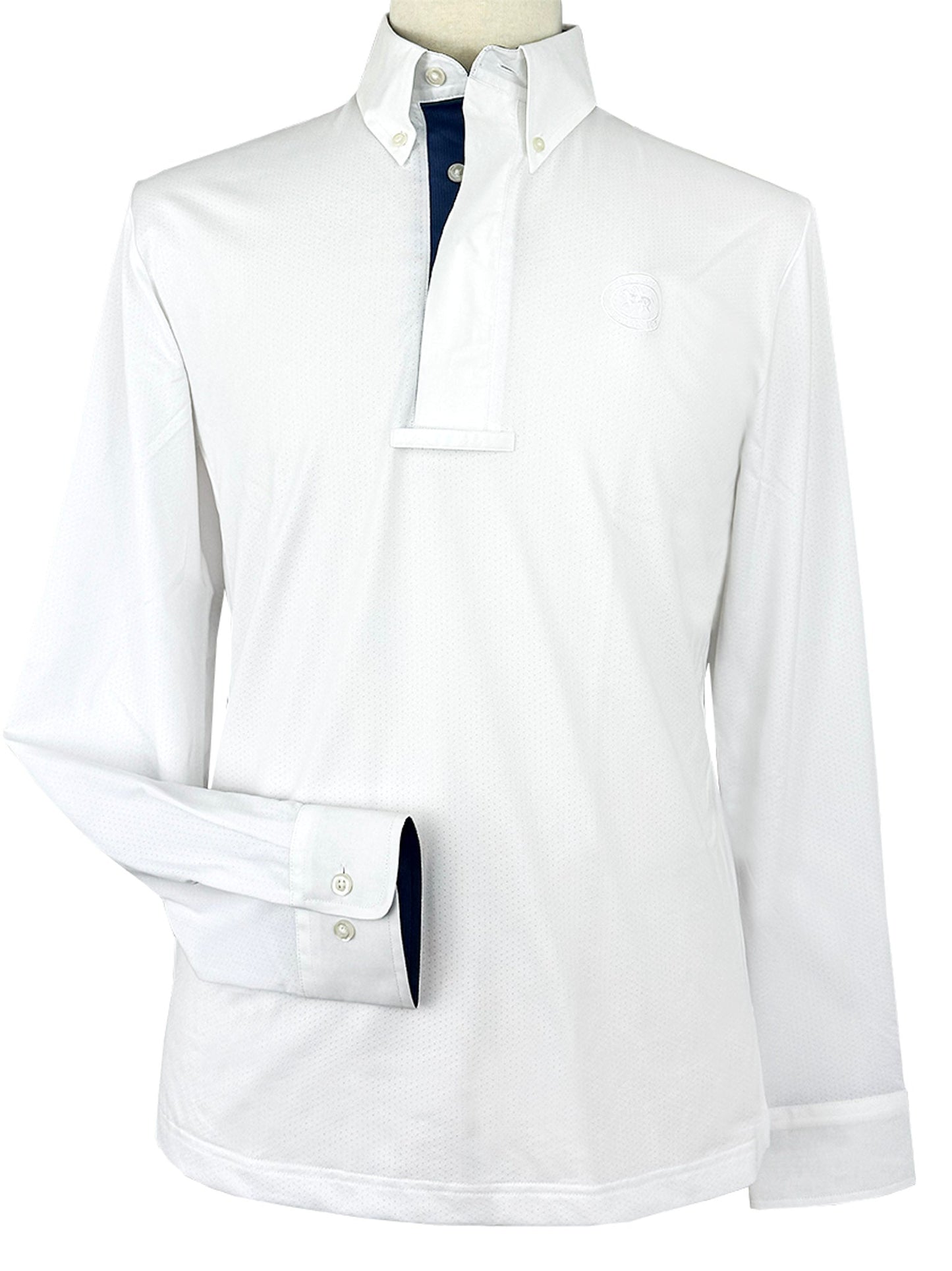 Essex Classics  Men's Marine Blue Self Trim Talent Yarn Long Sleeve Show Shirt