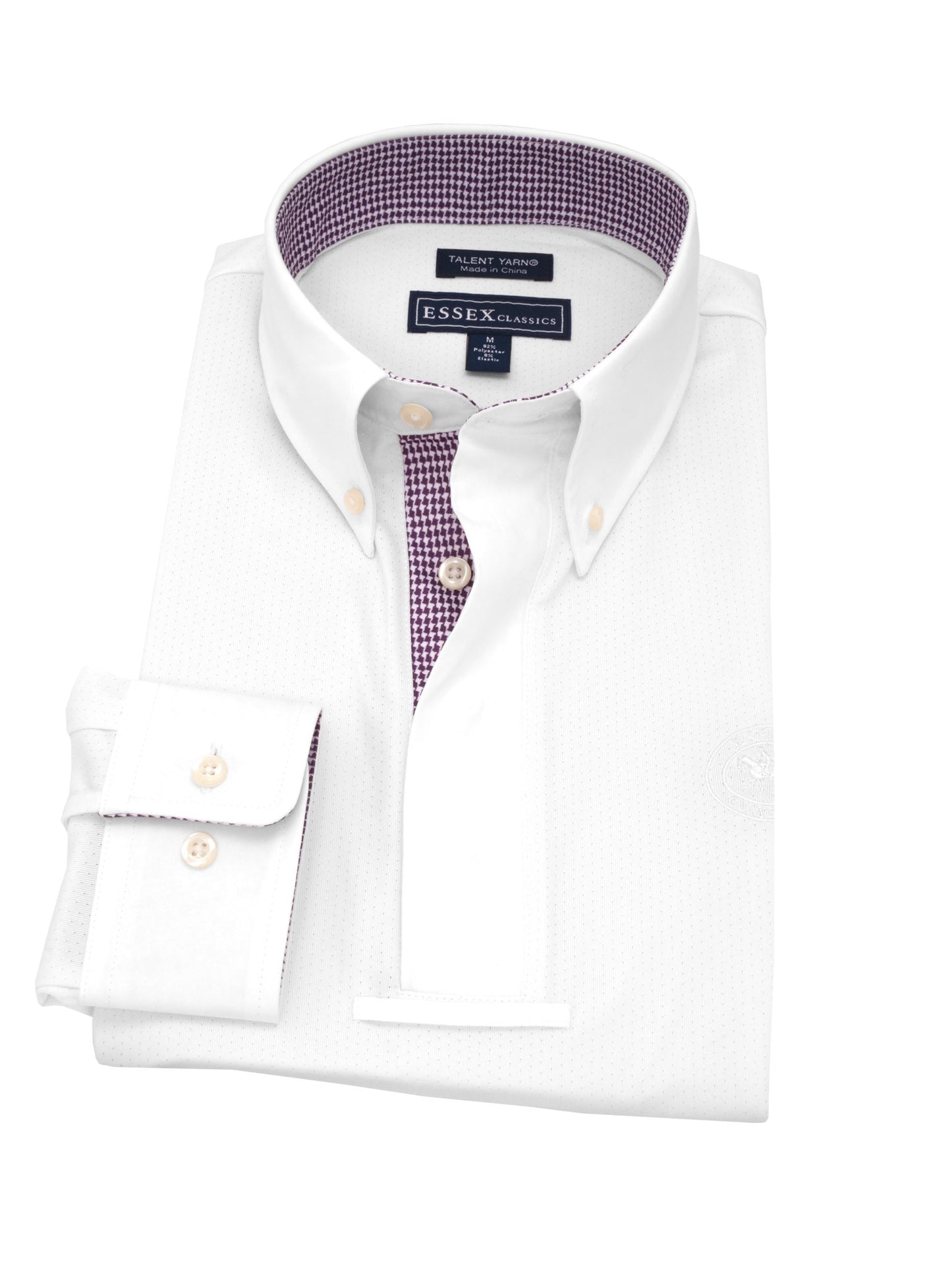 Essex Classics  Men's Talent Yarn Houndstooth Long Sleeve Show Shirt
