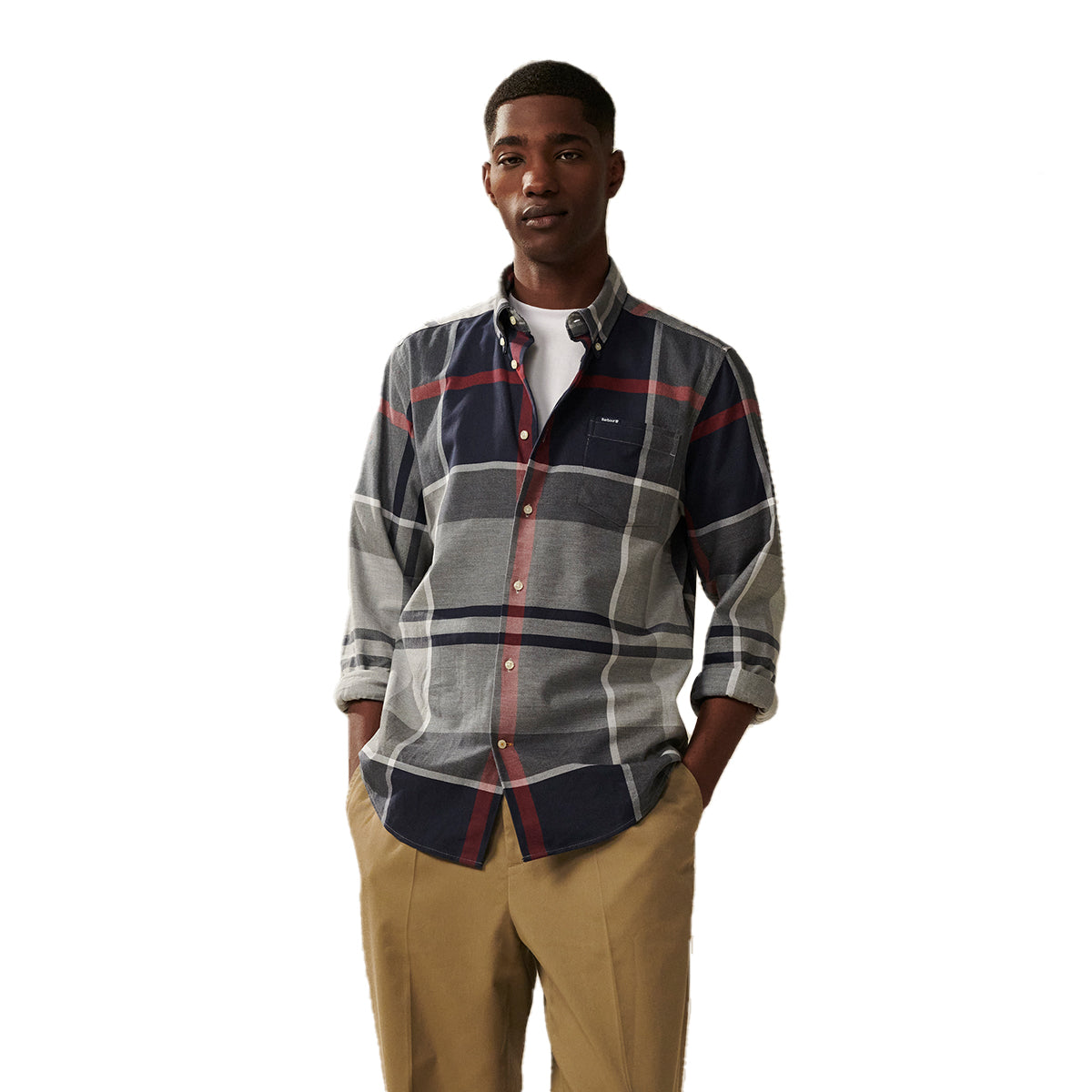 barbour dress shirt Barbour Men's Tainsbury Tailored Fit Button-Down Shirt - Purple