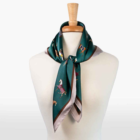 Urban Equestrian  Hunt Club - Stylized Equestrian Scarf in Deep Teal