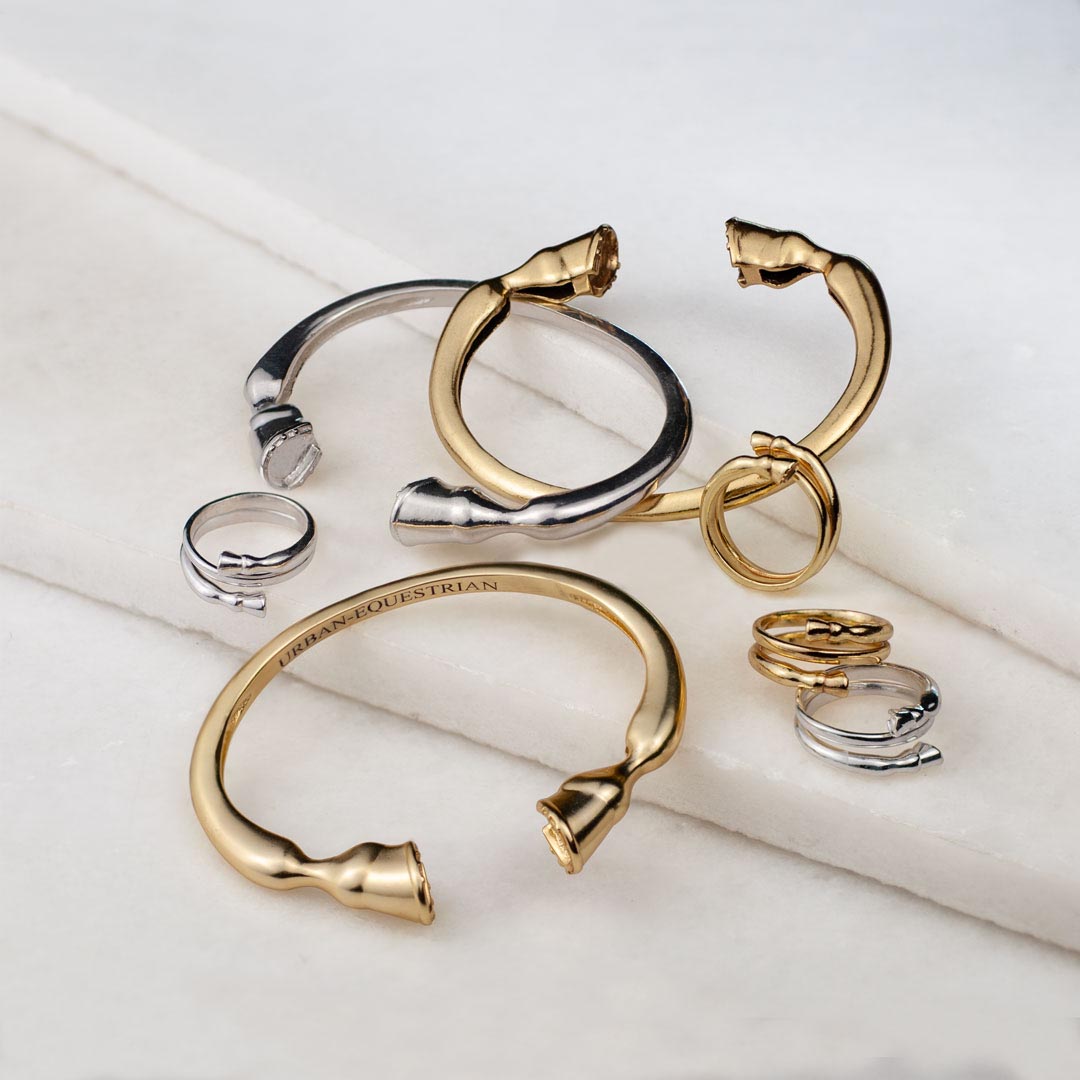 Urban Equestrian  Cavallo - Horseshoe Equestrian Necklace in Gold
