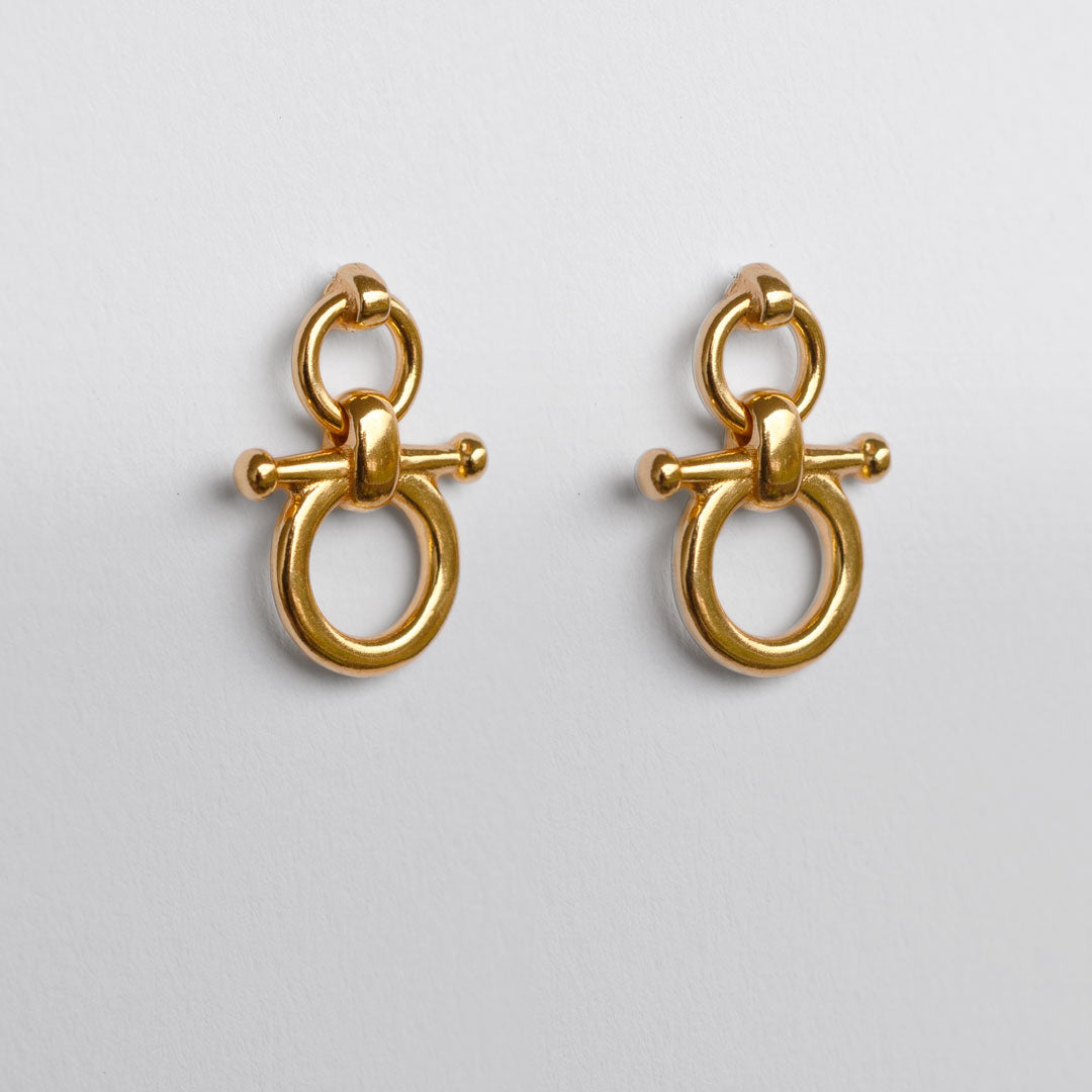 Ocala - Single Horse Bit Equestrian Earring in Gold
