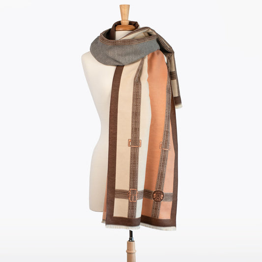 Urban Equestrian  Cavelleti -  Equestrian Motif Luxe Shawl