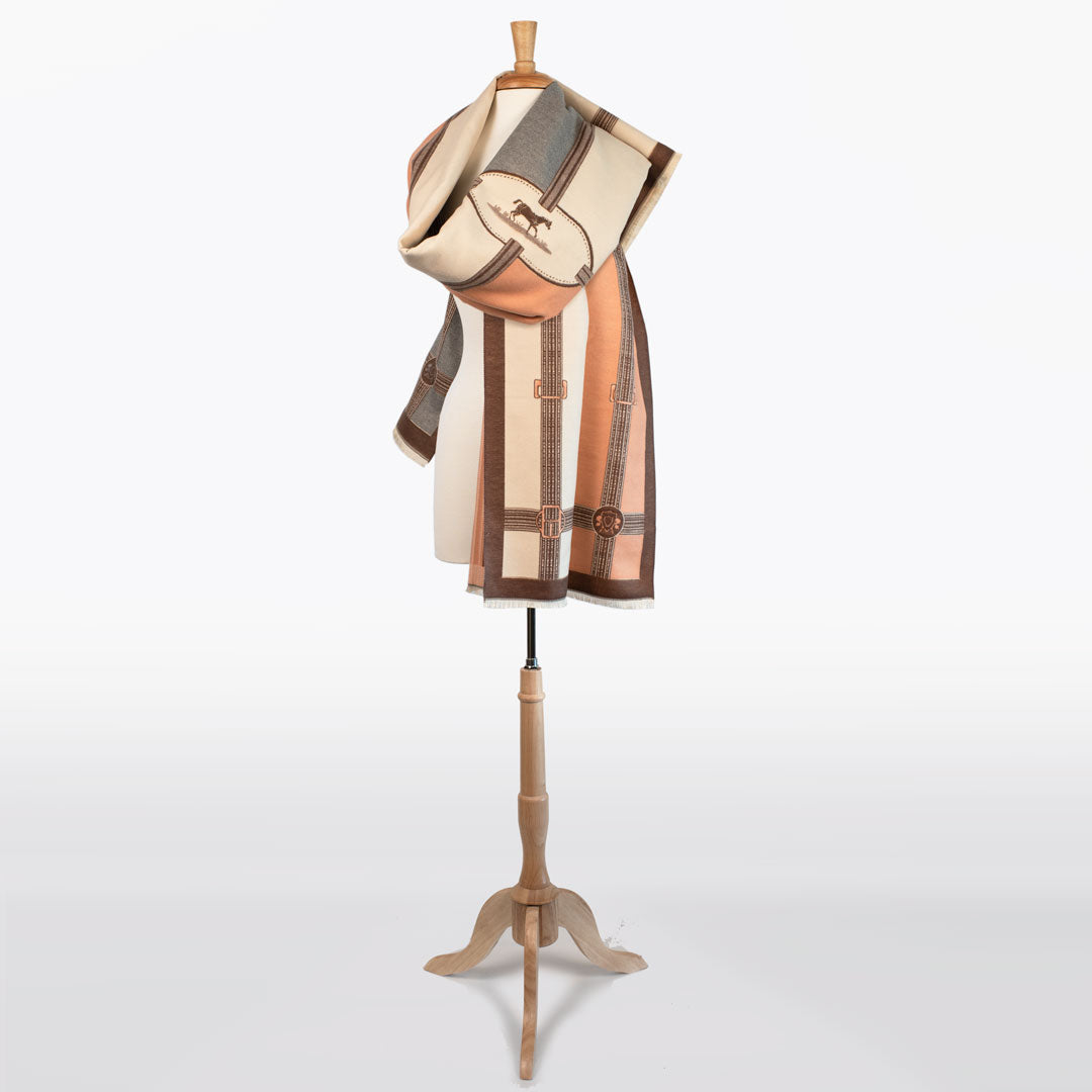 Urban Equestrian  Cavelleti -  Equestrian Motif Luxe Shawl