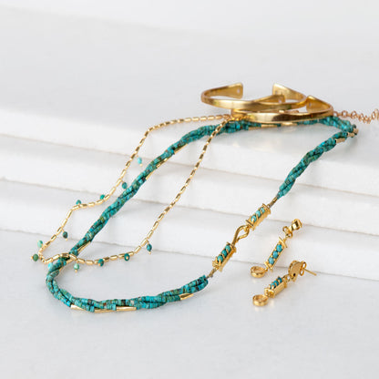 Urban Equestrian  Prism - Turquoise Pave Horseshoe Earring