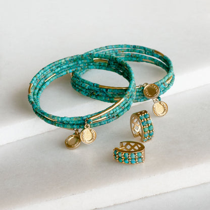 Urban Equestrian  Prism - Linea Turquoise Equestrian Earring