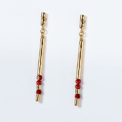 Urban Equestrian  Prism - Carnelian Horseshoe Coin Earring