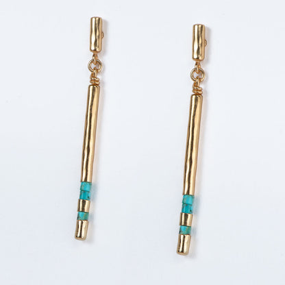 Urban Equestrian  Prism - Turquoise Horseshoe Coin Earring