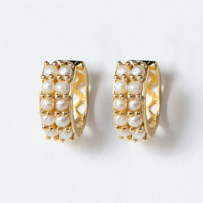 Urban Equestrian  Prism - Pearl Horseshoe Coin Earring