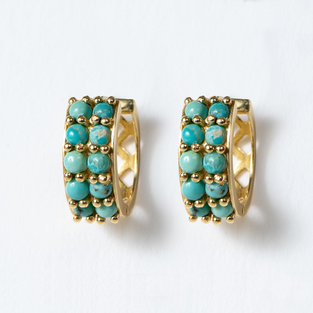 Urban Equestrian  Prism - Turquoise Horseshoe Coin Earring