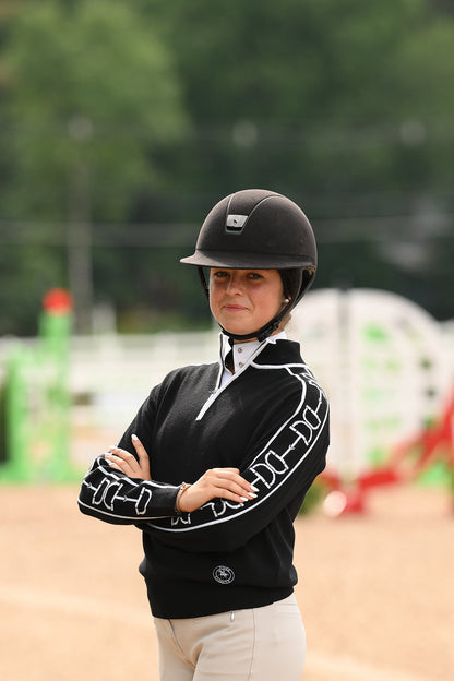 Essex Classics  Polished Bit Quarter Zip Sweater - Black