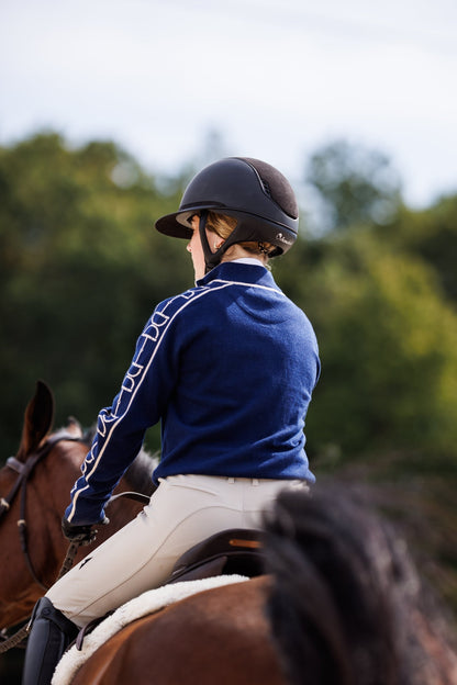 Essex Classics  Polished Bit Quarter Zip Sweater - Navy