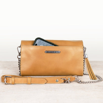 Urban Equestrian  Del Mar - Horse Bit Crossbody Luxury Leather Handbag in Caramel