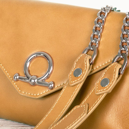Urban Equestrian  Del Mar - Horse Bit Crossbody Luxury Leather Handbag in Caramel