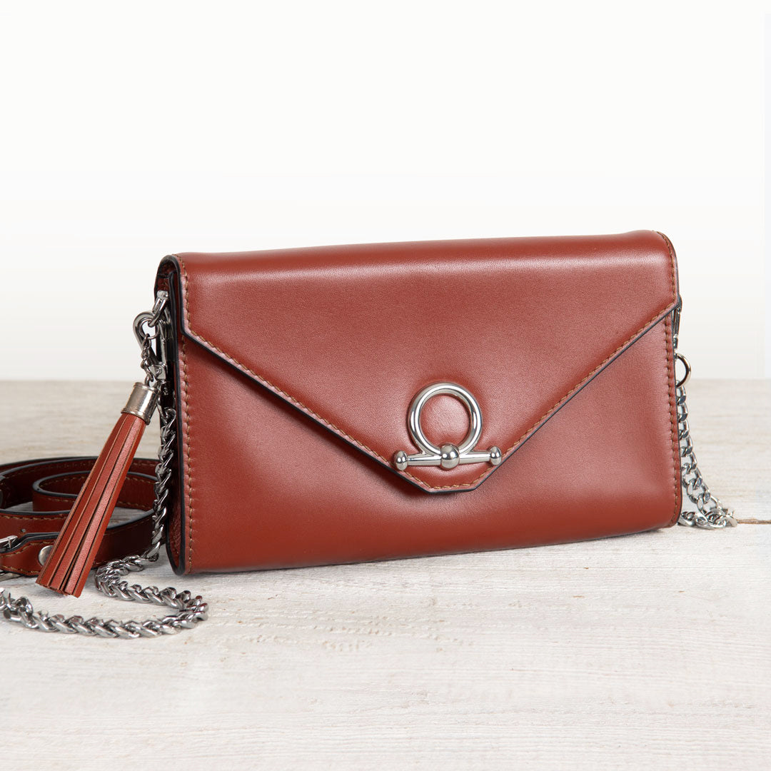 Urban Equestrian  Del Mar - Horse Bit Crossbody Luxury Leather Handbag in Cognac