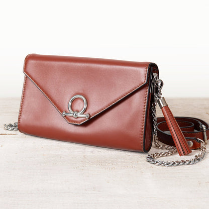 Urban Equestrian  Del Mar - Horse Bit Crossbody Luxury Leather Handbag in Cognac