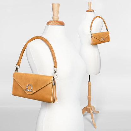 Urban Equestrian  Del Mar - Horse Bit Crossbody Luxury Leather Handbag in Caramel