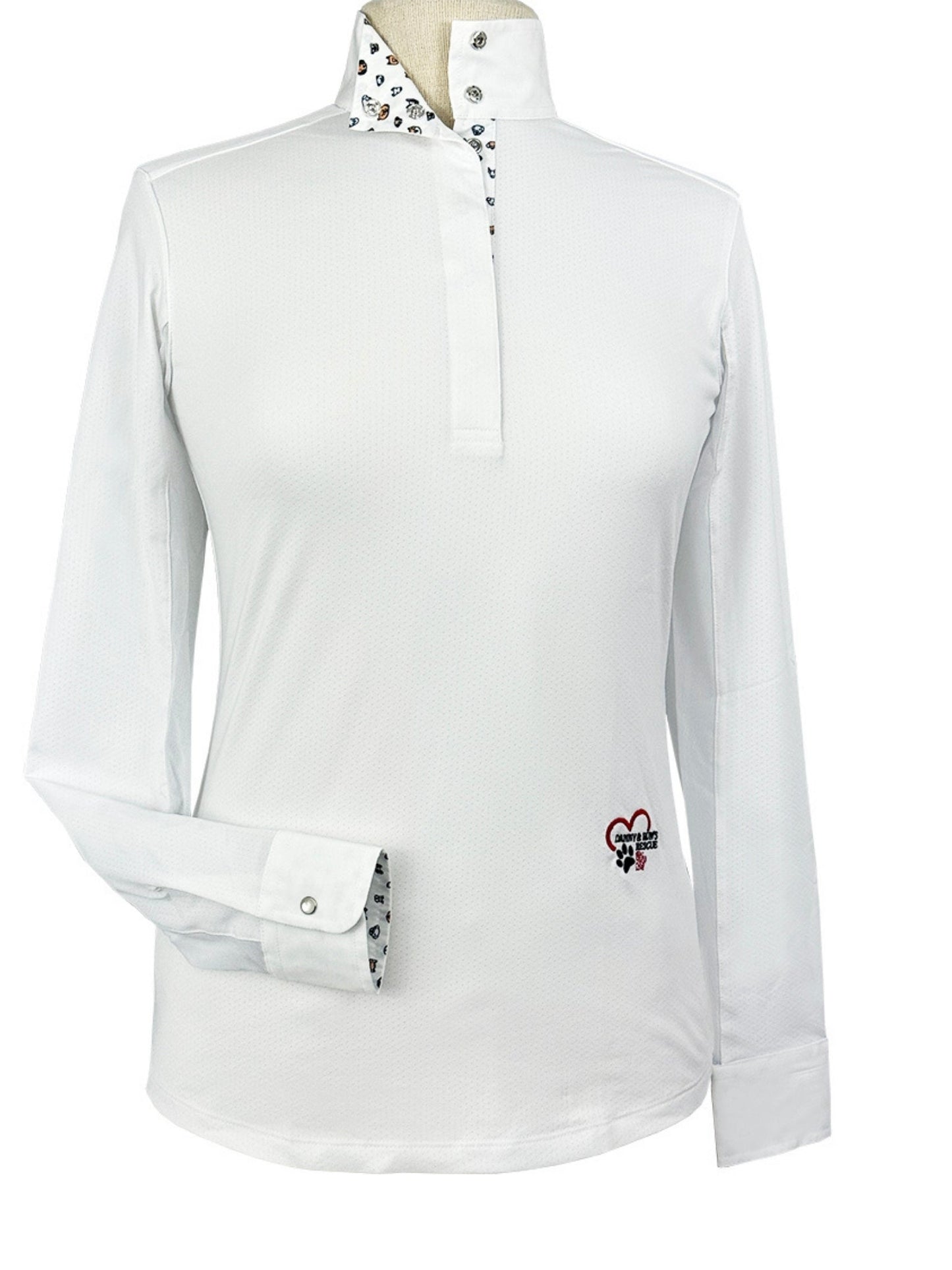 Essex Classics Danny & Ron's Happy Dogs Girls Talent Yarn Straight Collar Long Sleeve Show Shirt