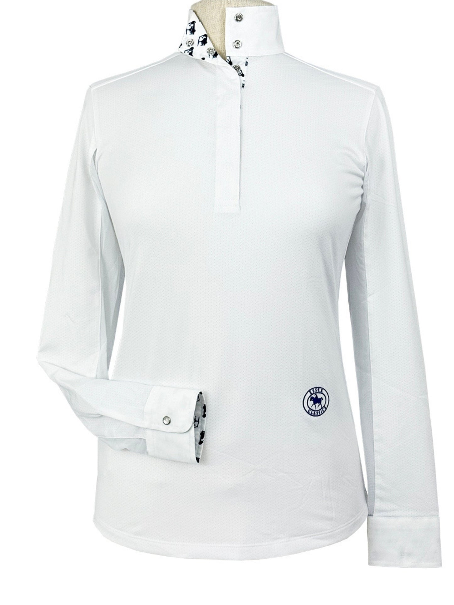 Essex Classics Golf Carts Girls Talent Yarn Straight Collar Long Sleeve Show Shirt