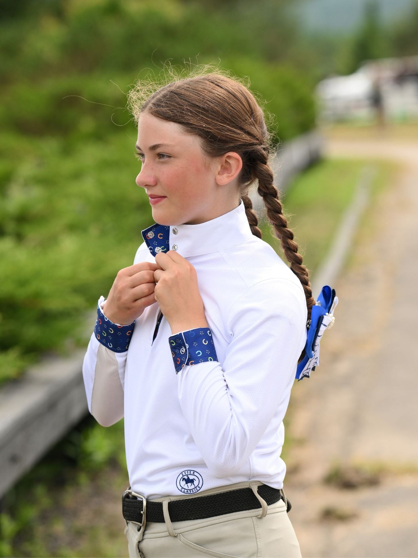 Essex Classics  Show Ring Luck Girls Talent Yarn Straight Collar Long Sleeve Show Shirt