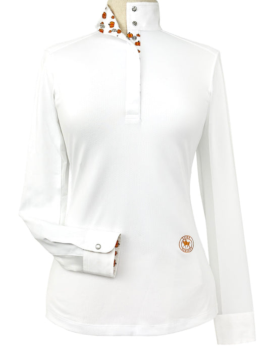 Essex Classics  Pumpkins Girls Talent Yarn Straight Collar Long Sleeve Show Shirt