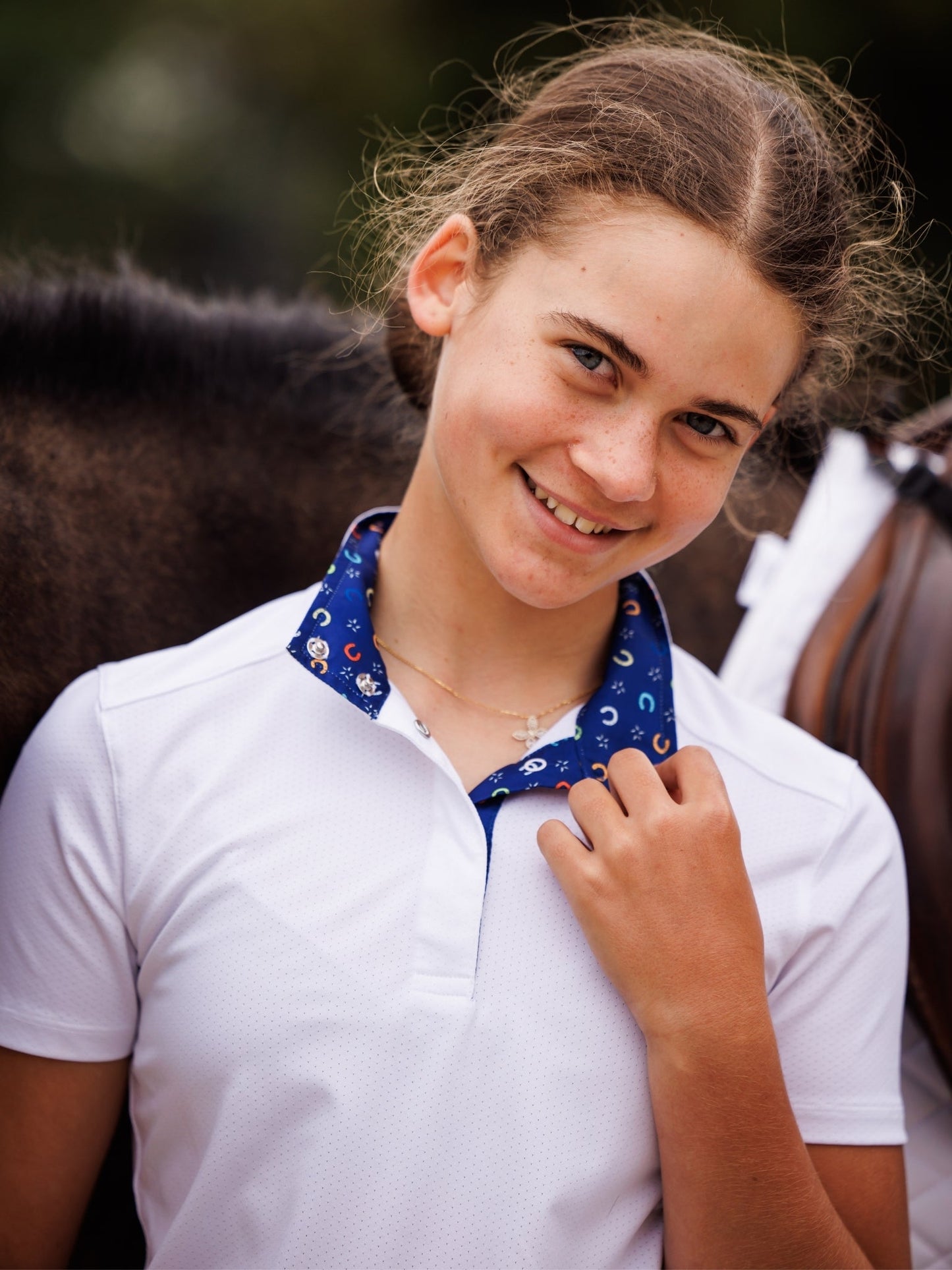 Essex Classics  Show Ring Luck Girls Talent Yarn Straight Collar Short Sleeve Show Shirt