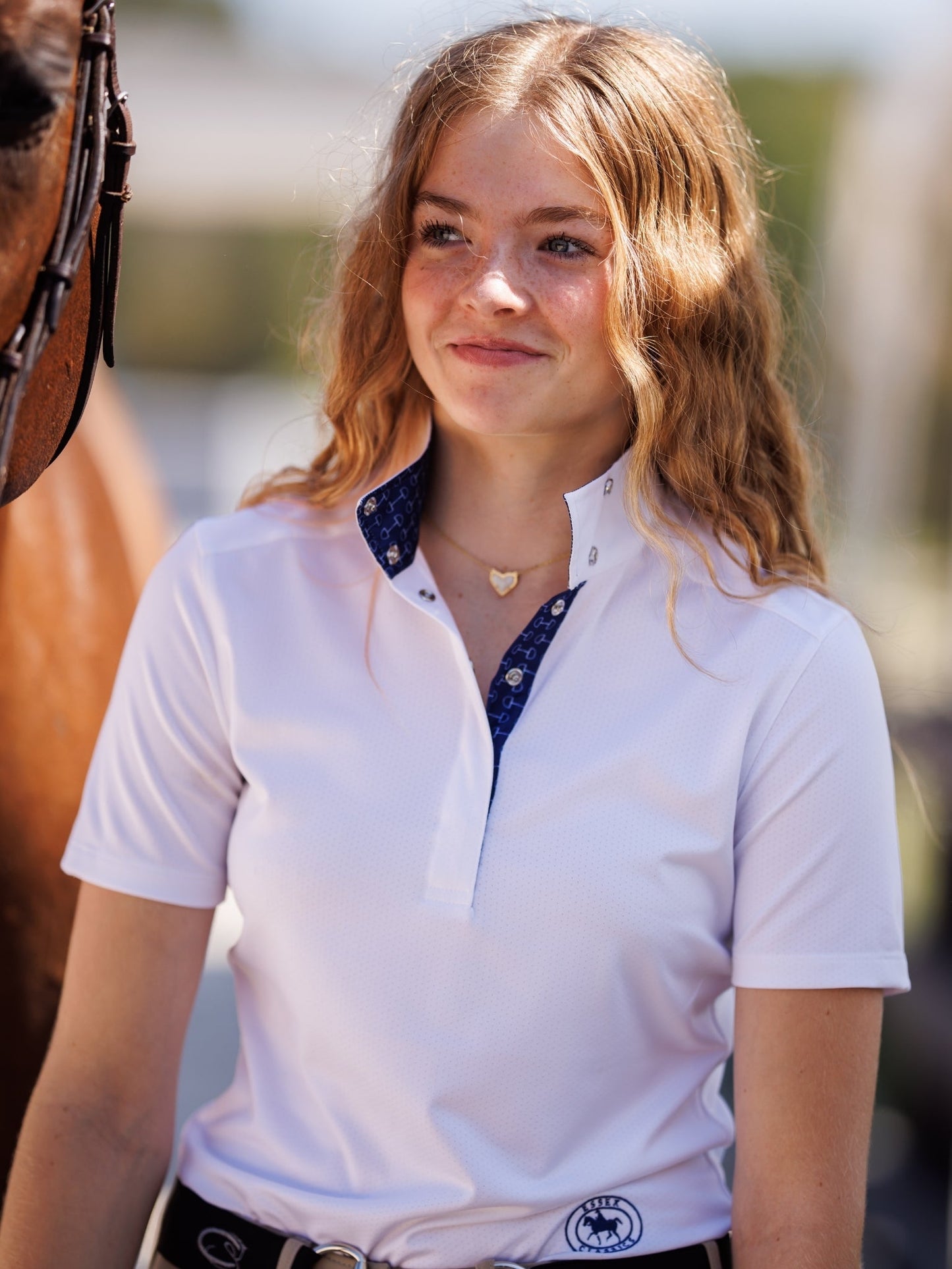 Essex Classics  Beautiful Bits Ladies Talent Yarn Wrap Collar Short Sleeve Show Shirt