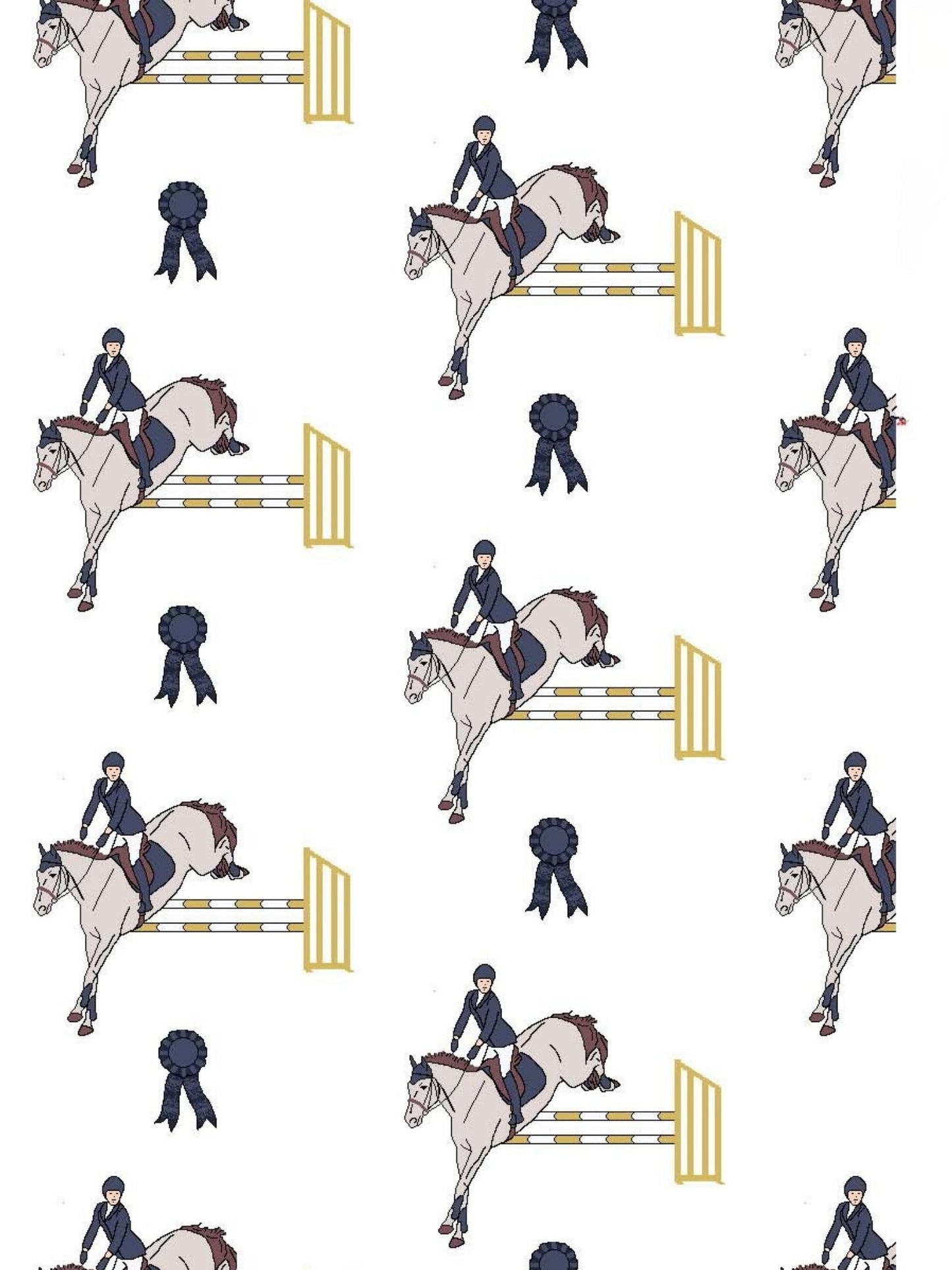 Essex Classics Girls "Luna II" Marine Blue with Blue Ribbon Winner Long Sleeve Performance Show Shirt