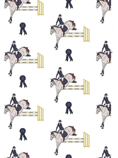 Essex Classics Girls "Luna II" Marine Blue with Blue Ribbon Winner Long Sleeve Performance Show Shirt