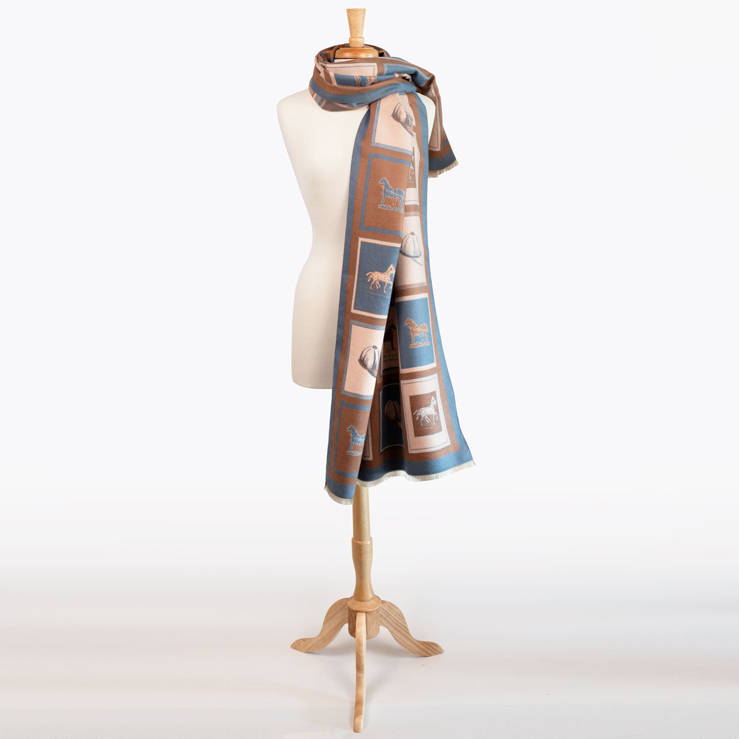Urban Equestrian  Hunt Club -  Equestrian Motif Luxe Shawl