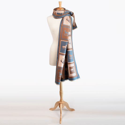Urban Equestrian  Hunt Club -  Equestrian Motif Luxe Shawl