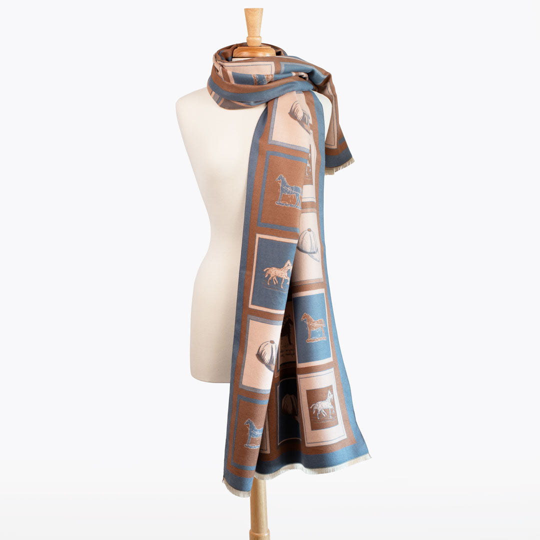 Urban Equestrian  Hunt Club -  Equestrian Motif Luxe Shawl