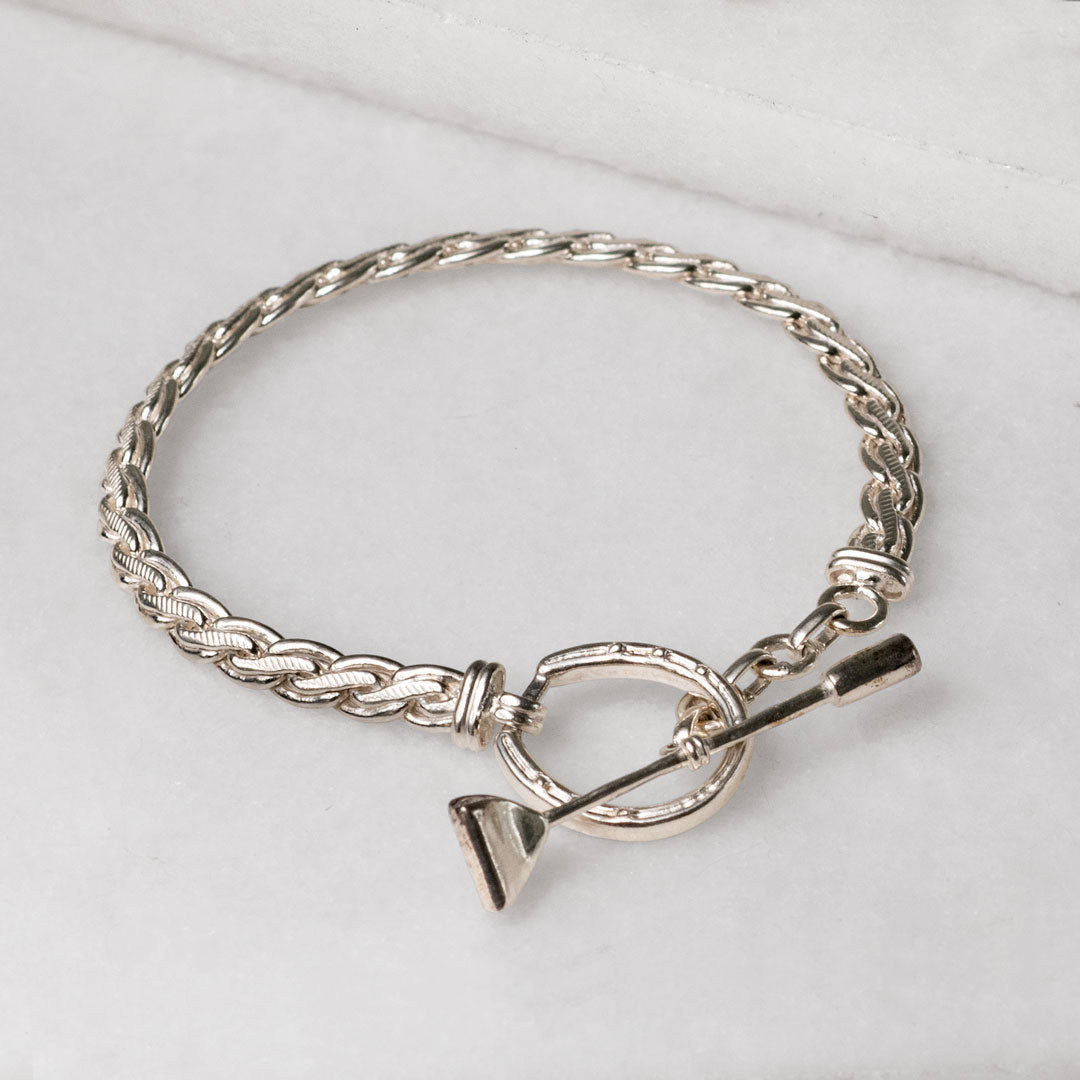 Urban Equestrian  Luxe Horseshoe Clasp Bracelet in Silver