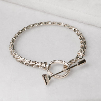Urban Equestrian  Luxe Horseshoe Clasp Bracelet in Silver