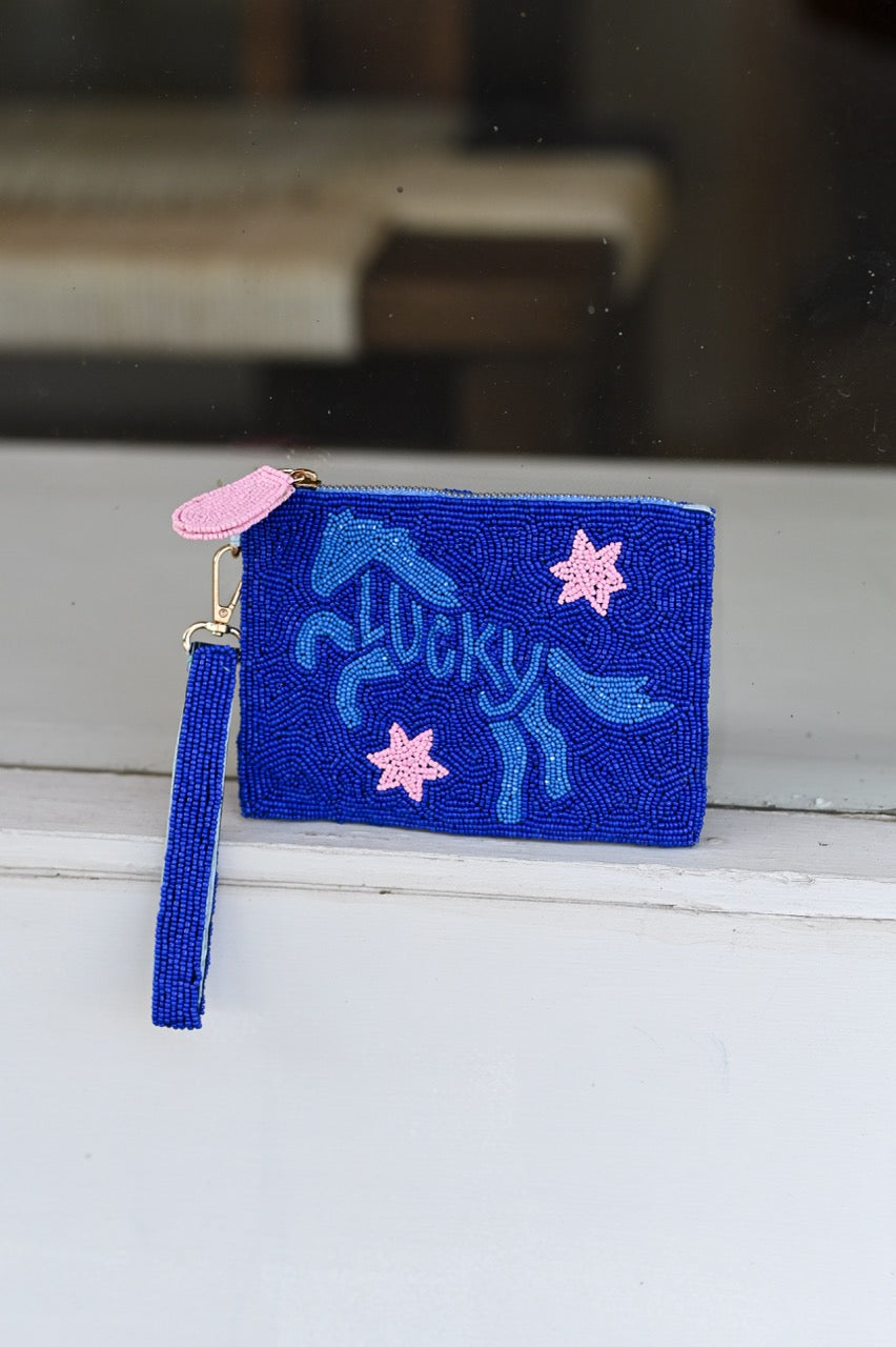 Tucker Tweed  Lucky Horse Medium Beaded Pouch