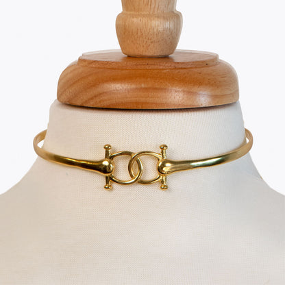 Urban Equestrian  Chapelle - Horseshoe Link Equestrian Necklace in Gold