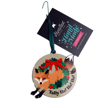 Tally Ho! Ho! Ho! Holiday Fox Ornament