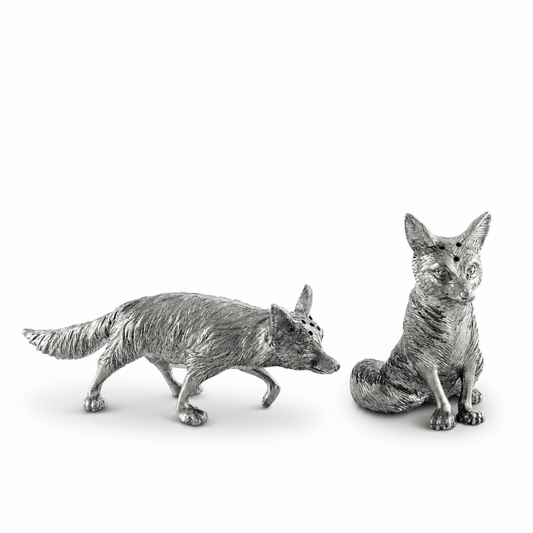 Vagabond House - Pewter Foxes Salt & Pepper Set