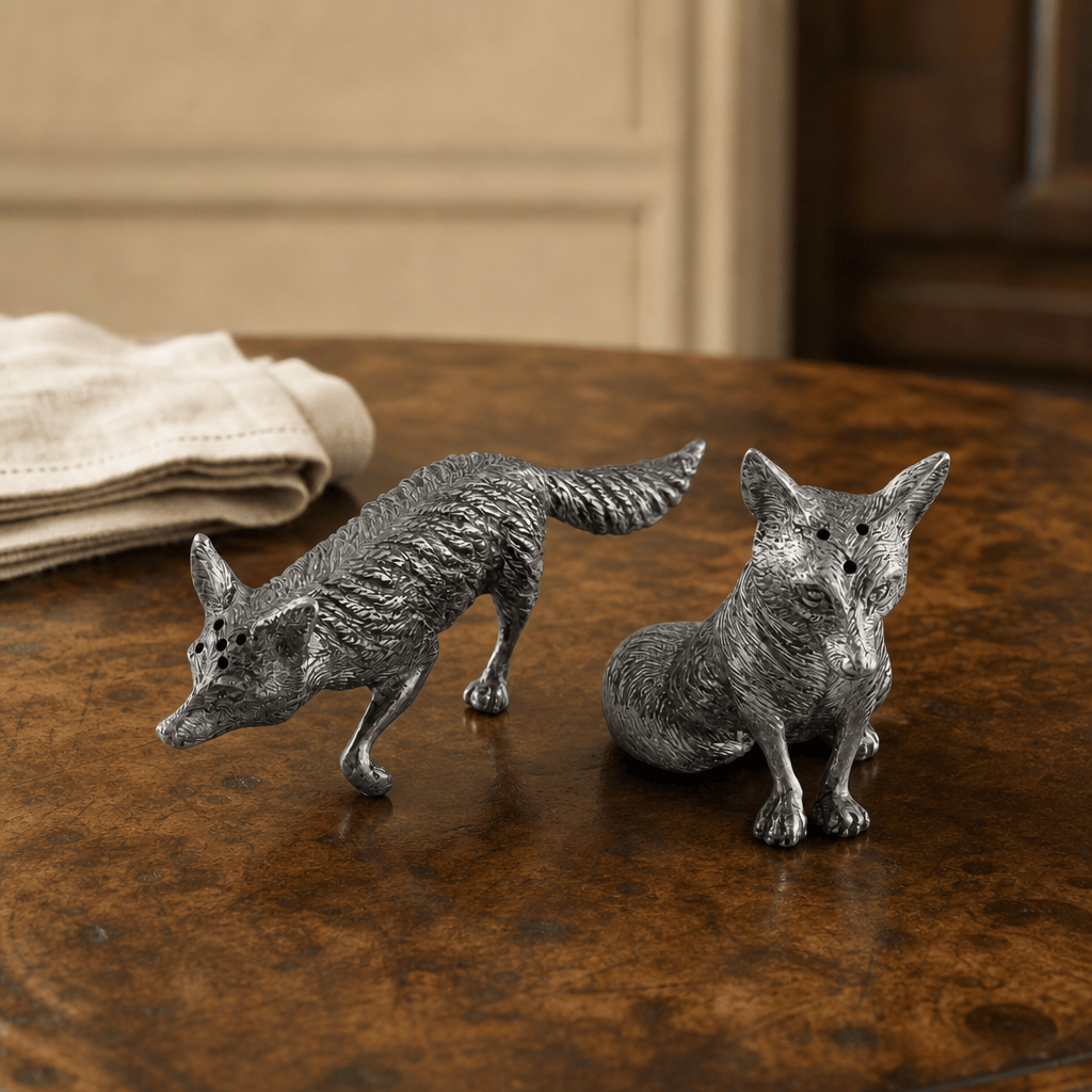 Vagabond House - Pewter Foxes Salt & Pepper Set