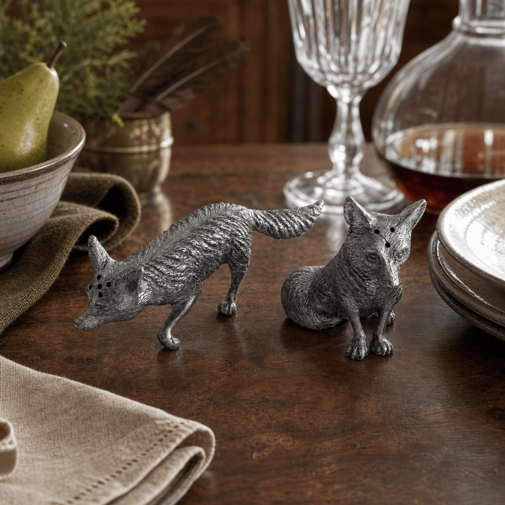 Vagabond House - Pewter Foxes Salt & Pepper Set