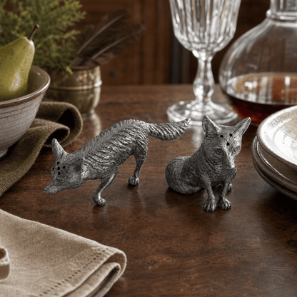Vagabond House - Pewter Foxes Salt & Pepper Set