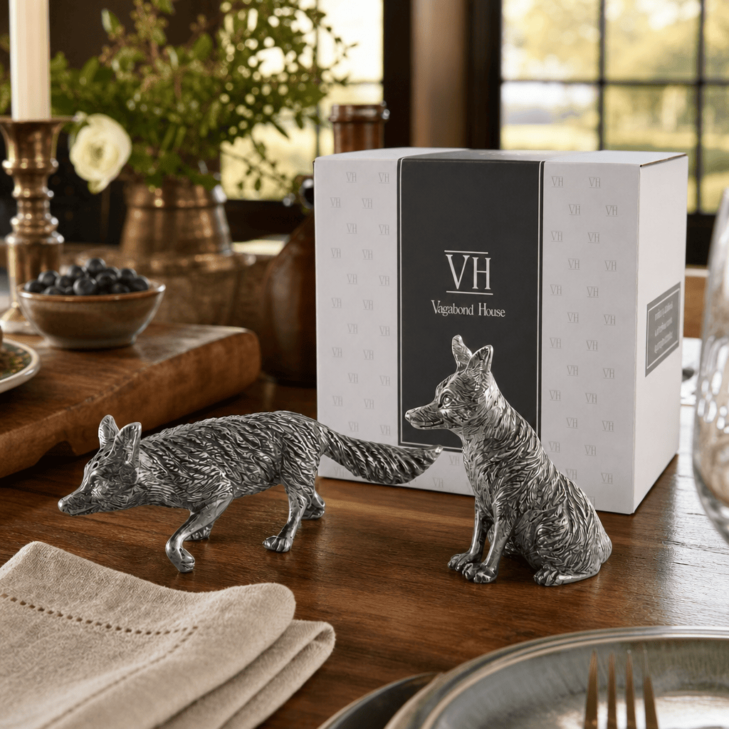 Vagabond House - Pewter Foxes Salt & Pepper Set