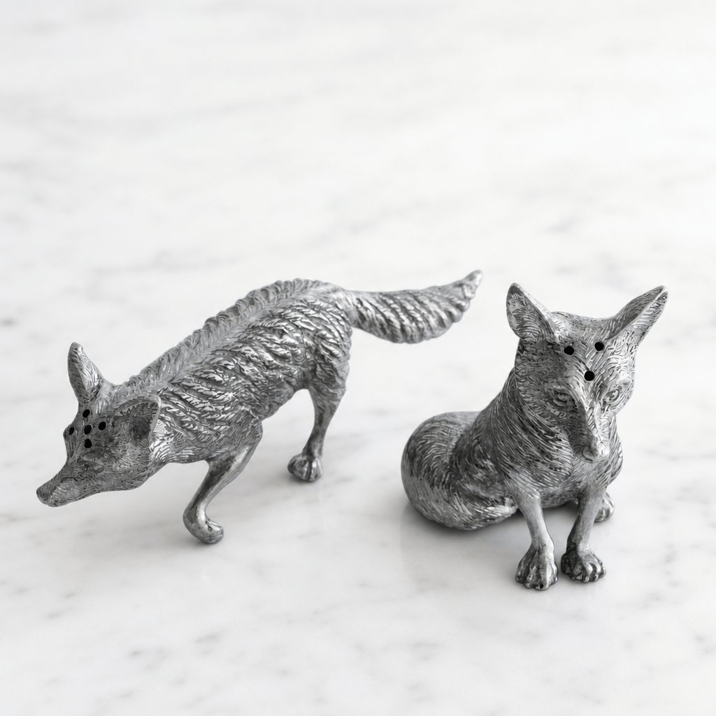 Vagabond House - Pewter Foxes Salt & Pepper Set