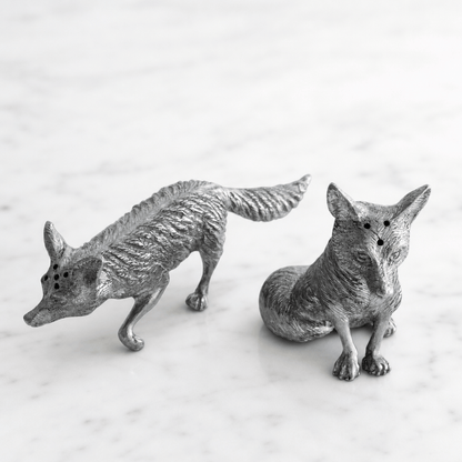 Vagabond House - Pewter Foxes Salt & Pepper Set