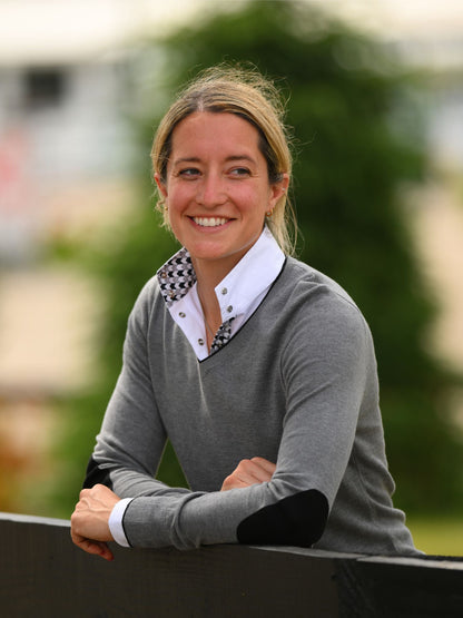 Essex Classics  Ladies "Luna II" Black with Geometric Long Sleeve Performance Show Shirt