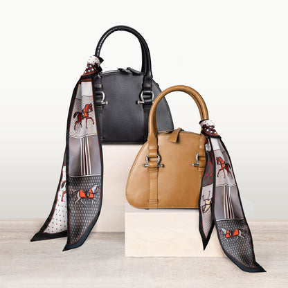 Urban Equestrian  Kella - Horse Bit Vanity Luxury Leather handbag in Black
