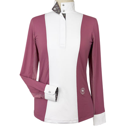 Essex Classics  Girls "Luna II" Dark Pink Gallop Garden Long Sleeve Performance Show Shirt
